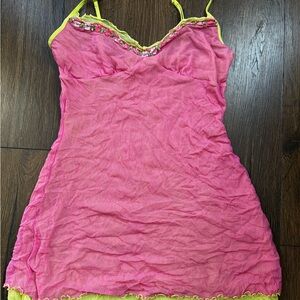 Pink and Yellow Women's Intimate Dress
